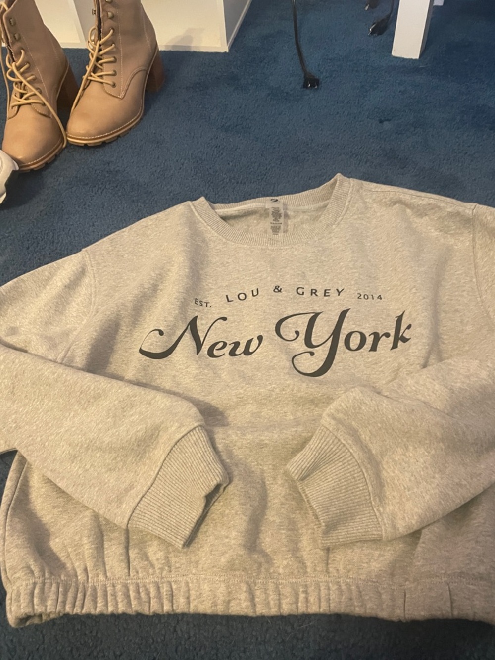 Lou & Grey Light Gray "New York" Pullover Sweatshirt